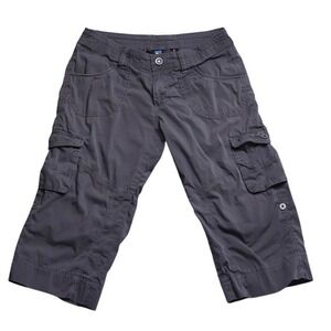 KUHL Womens 6 Gray Cargo Capri Hiking Pants Stretch Outdoor Trail 108846